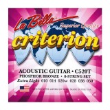 Струни для акустичної гітари La Bella C520T Criterion Acoustic Guitar, Phosphor Bronze – Extra Light
