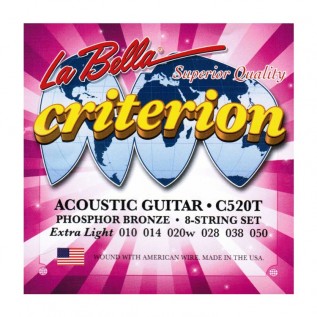 Струни для акустичної гітари La Bella C520T Criterion Acoustic Guitar, Phosphor Bronze – Extra Light