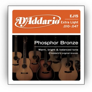 D`ADDARIO EJ15 PHOSPHOR BRONZE EXTRA LIGHT 10-47