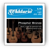 D`ADDARIO EJ16 PHOSPHOR BRONZE LIGHT 12-53