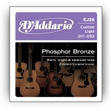 D`ADDARIO EJ26 PHOSPHOR BRONZE CUSTOM LIGHT 11-52
