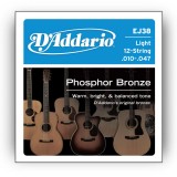 D`ADDARIO EJ38 PHOSPHOR BRONZE LIGHT 12-STRING 10-47