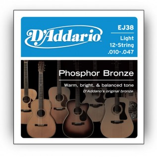 D`ADDARIO EJ38 PHOSPHOR BRONZE LIGHT 12-STRING 10-47
