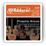 D`ADDARIO EJ41 PHOSPHOR BRONZE 12-STRING X-LIGHT 09-45