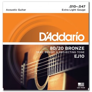 D`ADDARIO EJ10 80/20 BRONZE EXTRA LIGHT 10-47